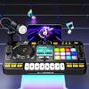 Kid DJ Mixer with Microphone Multifunctional Electronic Piano Keyboard Bluetooth DJ Turntable Controller Kid Musical Instrument