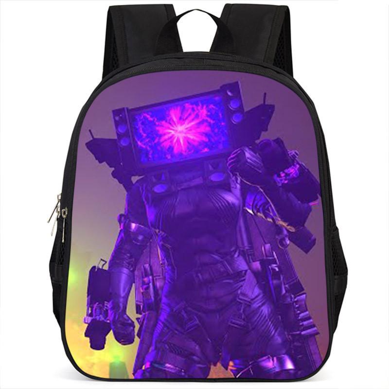 Fashionable Skibidi Toilet Kids Backpack Large Capacity Nylon Bag Unisex Design
