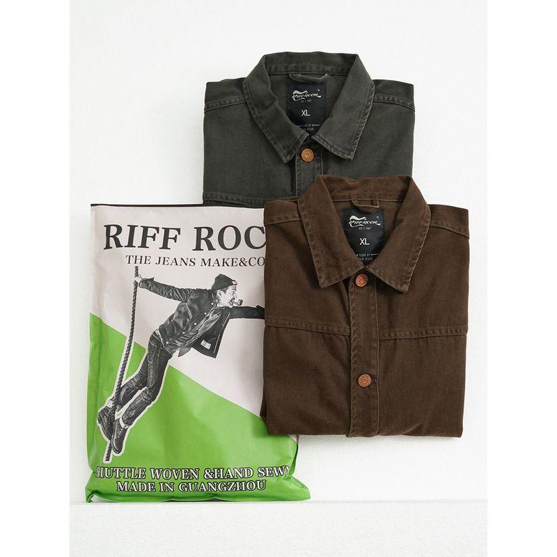 Amejaji American Retro Heavy-Duty Pure Cotton Canvas Workwear Jacket for Men, Autumn and Winter Foreign Trade Men's Clothing