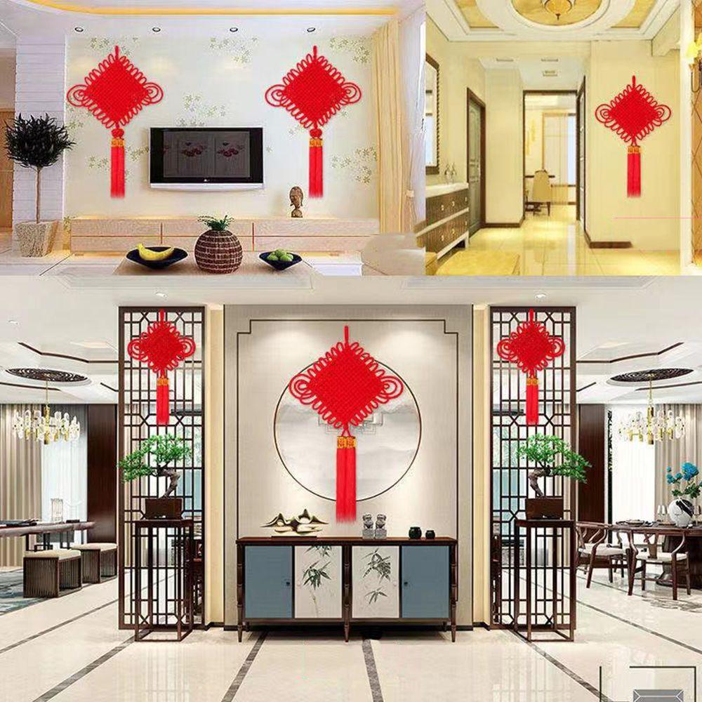 Peace Blessing Red Chinese Knot Room Wall Ornament Spring Festival Pendants New Year Decor