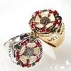 Gilt Copper Cloisonné Enamel Tudor Rose Ring Inspired by Empress Dowager Cixi's Vintage Style