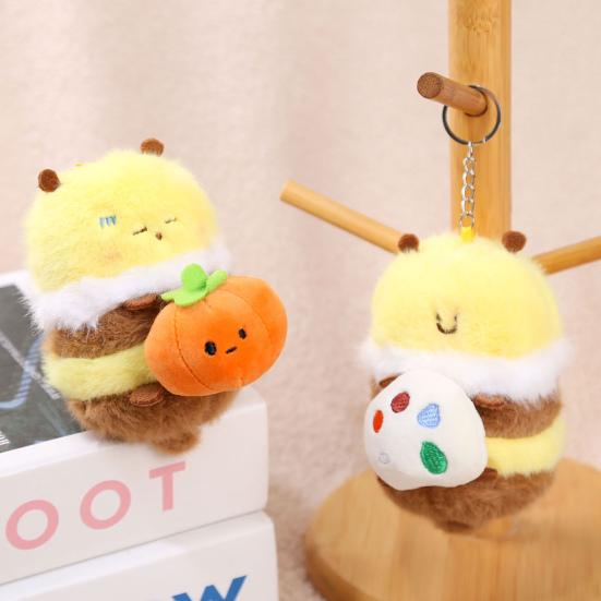 Cute Honey Bee Plush Doll Pendant for Couples Soft Stuffed Animal Keychain Funny Birthday Gift for Kids Friends Boys And Girls