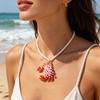 Collana Trendy con Ciondolo Granchio Multicolore Catena Clavicola in Lega Multicolore Gioiello Statement Per Uso Quotidiano