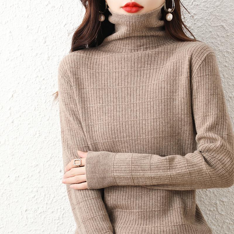 Dame genser Turtleneck MODERN NEW SAGA Vinter Myk Varm Ull Gensere Strikket Genser Høst Dame Genser Strikket Topp