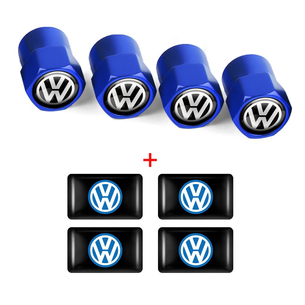 Car Interior Epoxy Logo Sticker Metal Wheel Tire Valve Cover For Volkswagen GTI Golf R Passat CC Lavida Sagitar Scirocco Tiguan