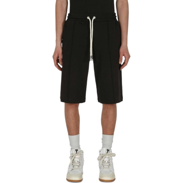 Puma X Ami Paris אביב/קיץ 22 לוגו לב צבע אחיד מכנסיים קצרים קז'ואל גברים תחתוניות שחור 534071-01