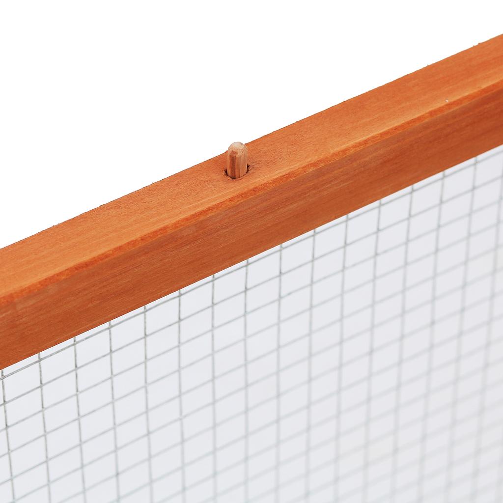 Wooden Rabbit Hutch Cage 6ft with Wire Mesh, Openable Roof, Play Space for Outdoor, Natural Wood Finish