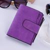 Korean Retro Buckle Women’s Multi-Card Zipper Wallet - Frosted Short Coin Purse