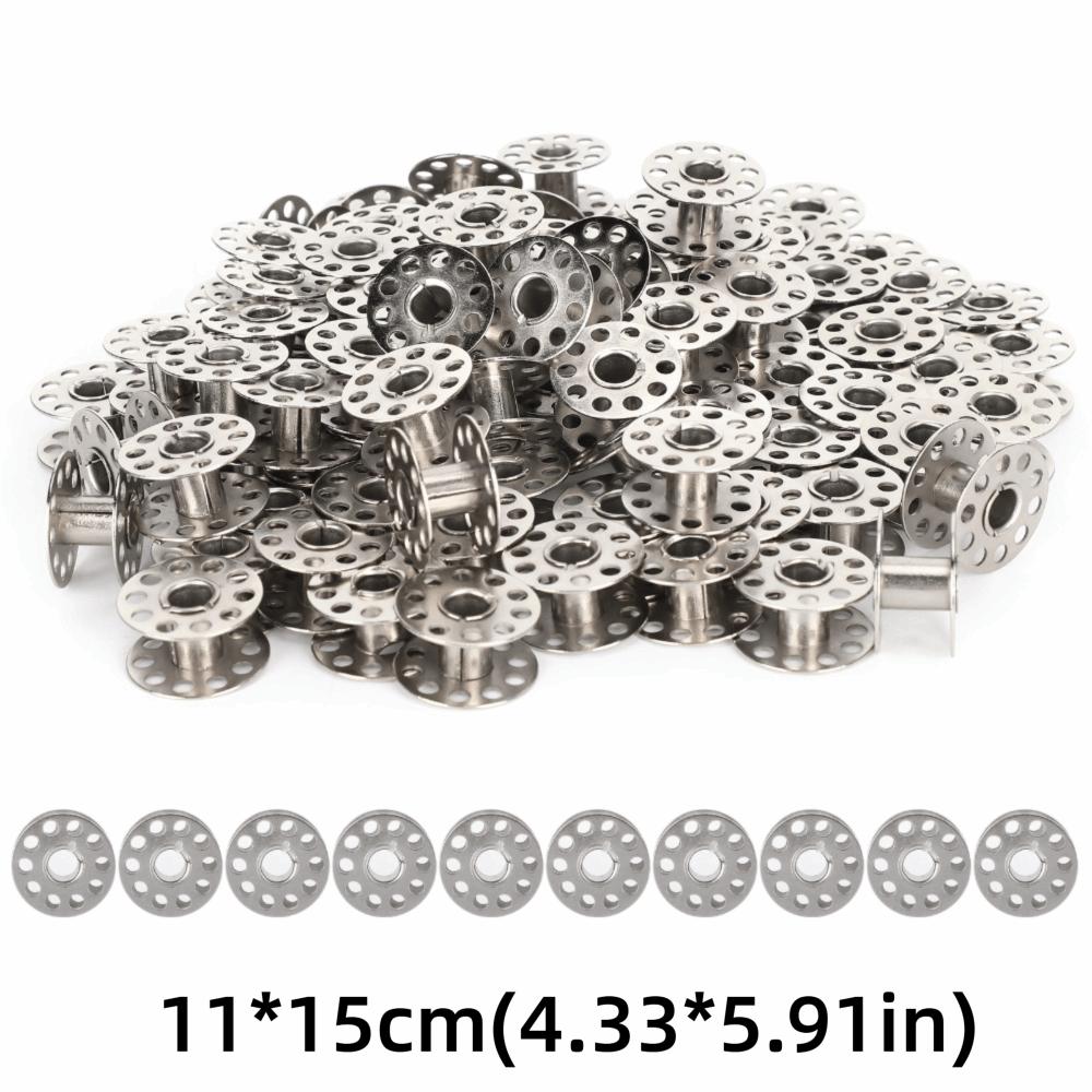 100pcs Iron Plating Sewing Machine Bobbin Household Durable Universal Bobbin Generic Metal Bobbin Home Sewing