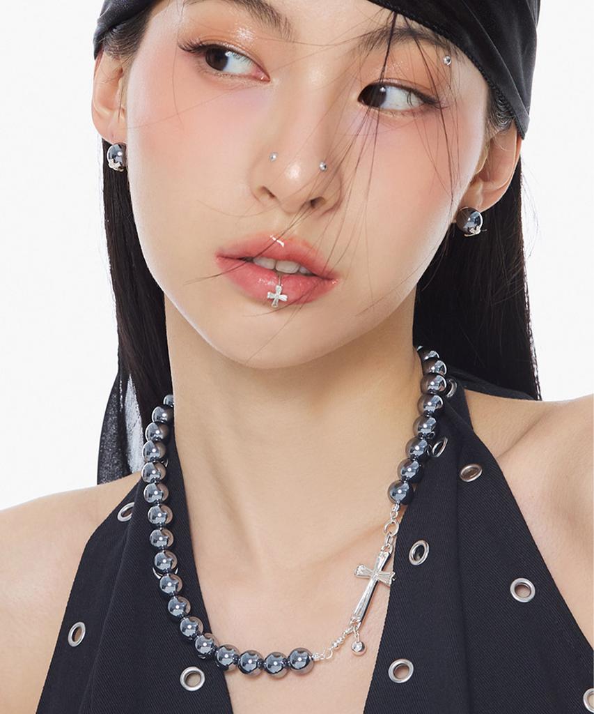 Nimbus Shine Cross Terahertz Necklace