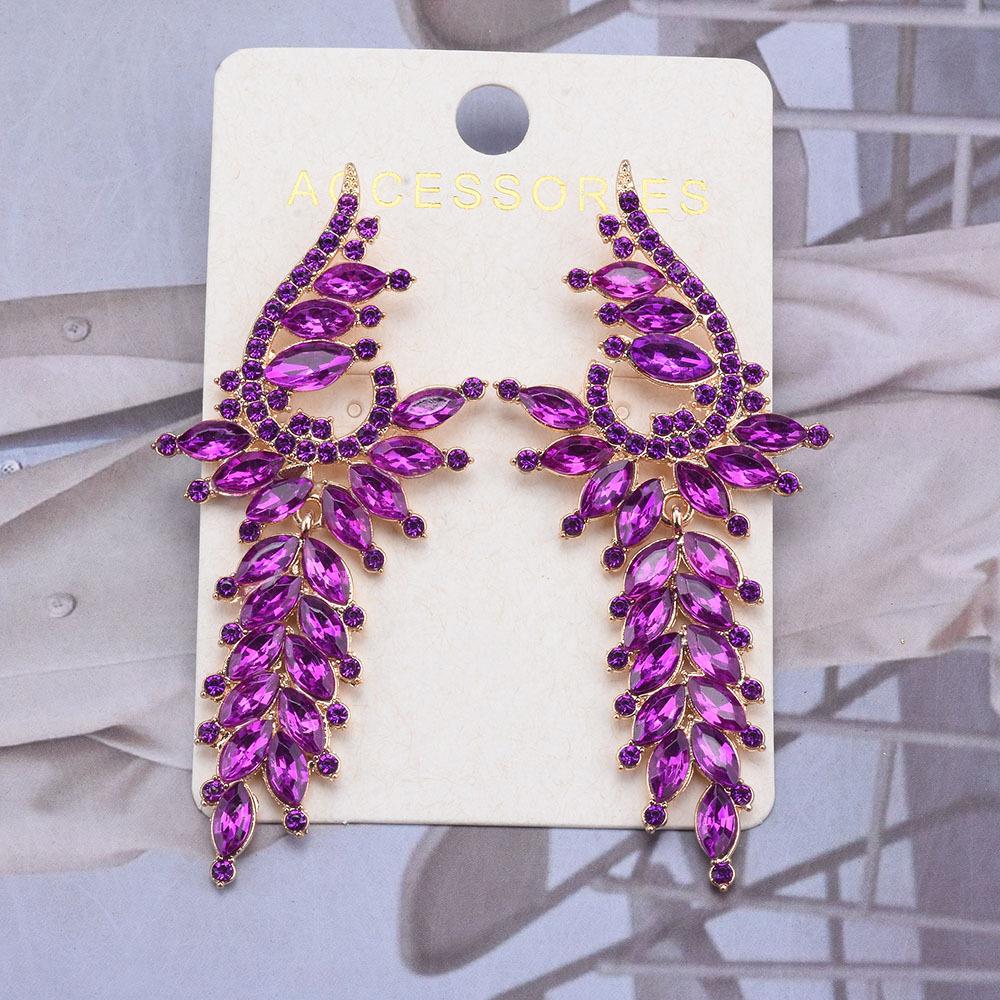 Tassel Geometric Za Colored Crystal Long Earrings Highquality And Fashionable Accessories