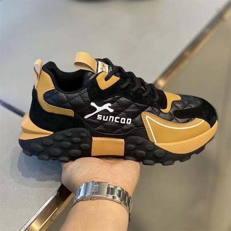 Thick-soled Internet celebrity dad shoes men's 2025 autumn new Korean version of fashion heightening Forrest Gump shoes low-top color matching t