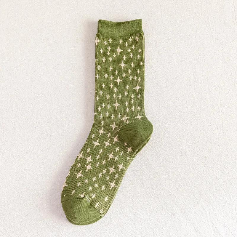 High Quality Fashion Vintage Warm Cotton Sock Autumn Winter Lady Thick Casual Girl Middle Tube Socks for Women