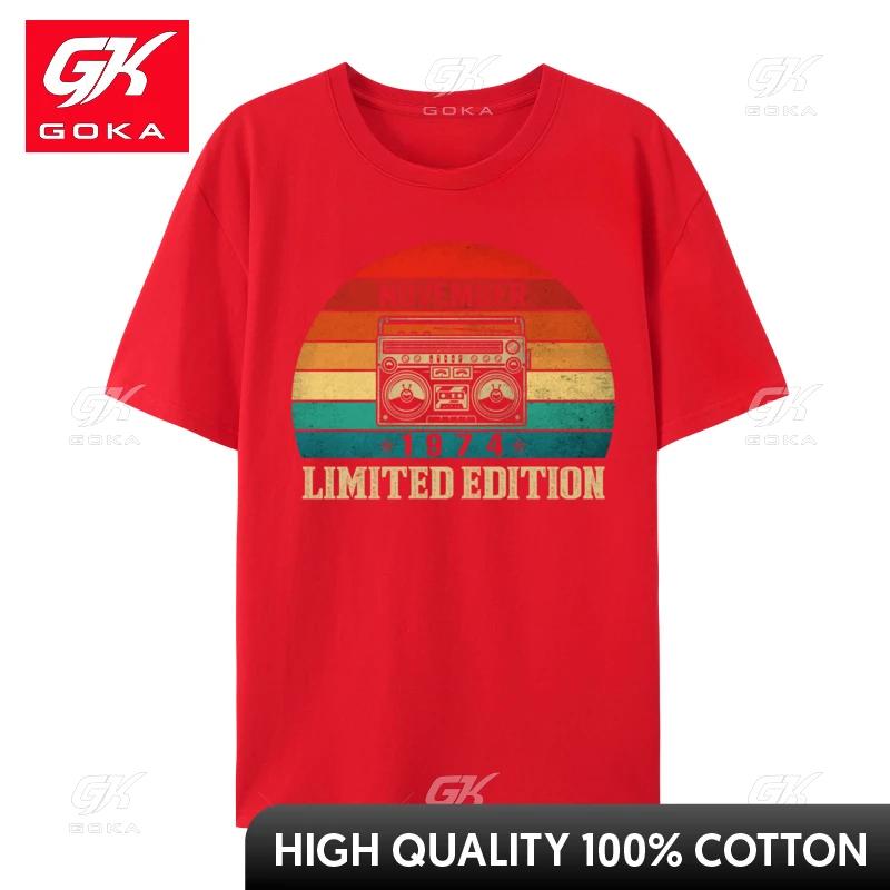 Vintage November Birthday Limited Edition Funny Best of 1974 Tops Tees for Unisex TShirt Fashionable TeeShirts Loose S