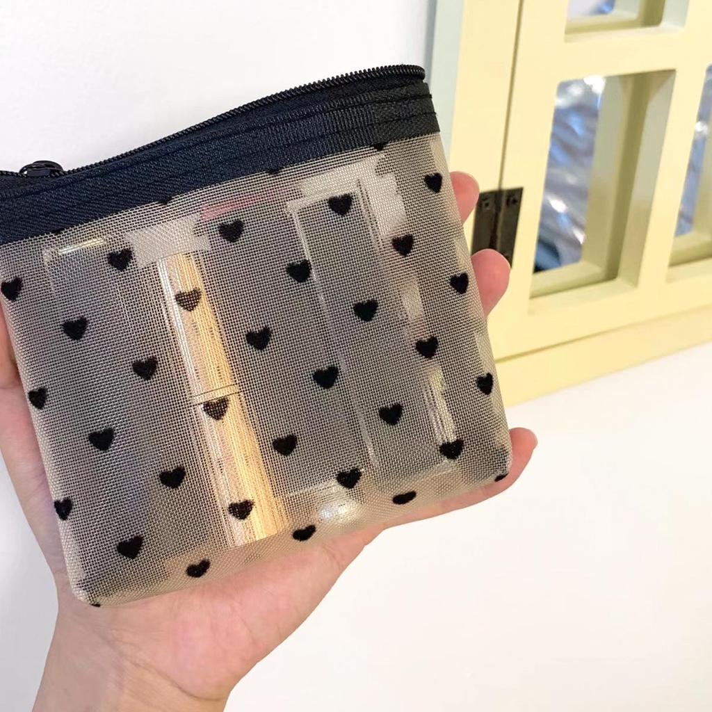 Portable Multifunctional Mesh Cosmetic Bag with Large Capacity and Breathable Design