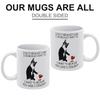 1pc 11oz White Ceramic Mug, Double-Sided Funny Print, Heat Resistant Coffee Cup, Smooth Grip Handle, Home Kitchen and Office Daily Drinking Gift