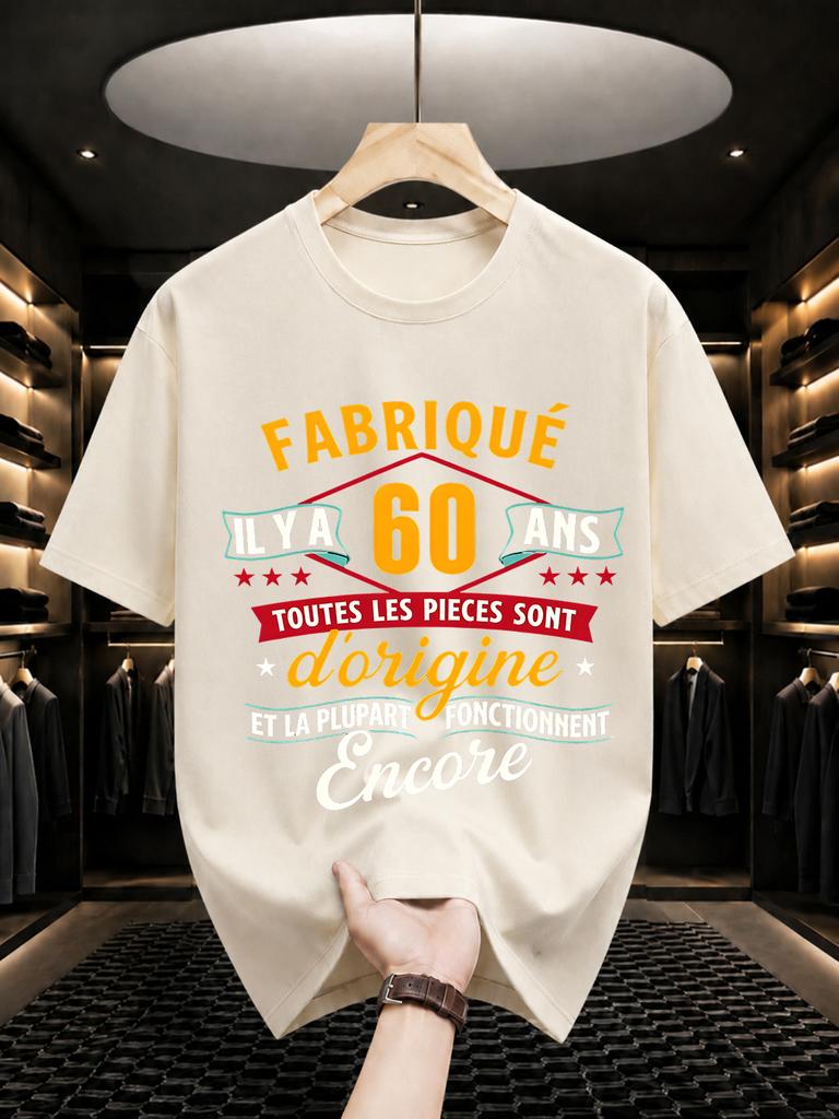 2026 New Pure Cotton Tshirt 60th Birthday Humorous Car Meme Print Tshirt Casual Crew Neck Short Sleeve Street Style Top