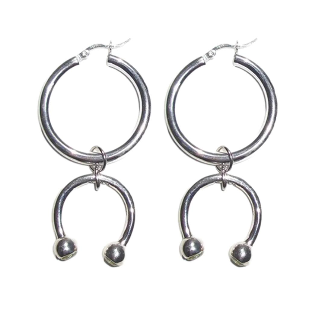 Portable Key Ornament Stainless Steel Horseshoe Keychain Drop Earrings Bag Accessories Perfect Gift for Animal Lovers