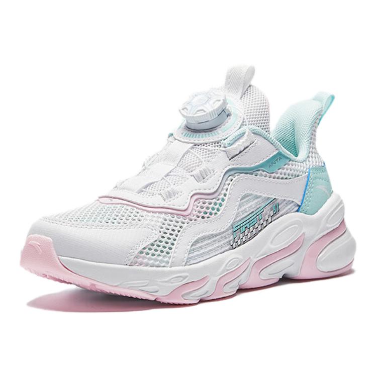Anta Kids Fabric Soft Comfortable Non-Slip Wear-Resistant Low-Top Running Shoes Kids sneaker White Pink A22435573-1