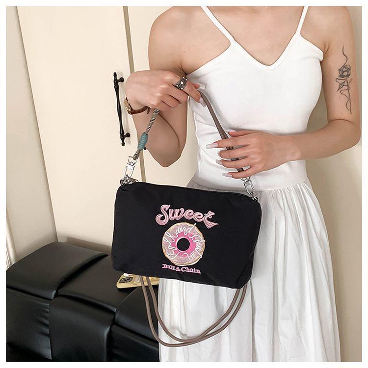 2025 Japanese Embroidery Canvas Crossbody Bag - Gao Yuanyuan Style, Cute Women’s Shoulder Handbag