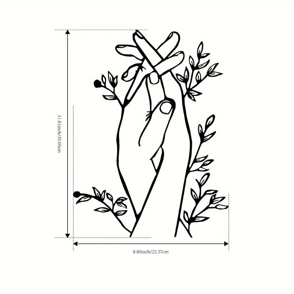

Art Deco Metal Holding Hands Wall Sculpture Floral Accents Outdoor Garden Patio Decor Indoor Home Wall Art 1PC 12in