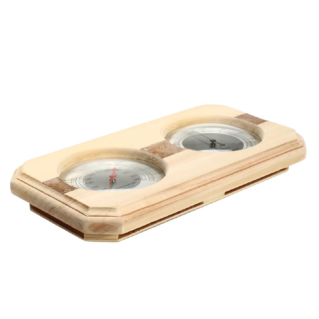 Thermometure Humidity Meter Bath & Sauna Sauna Thermometer Wooden Indoor/Outdoor Hygrometer Steam Wood Sauna Room