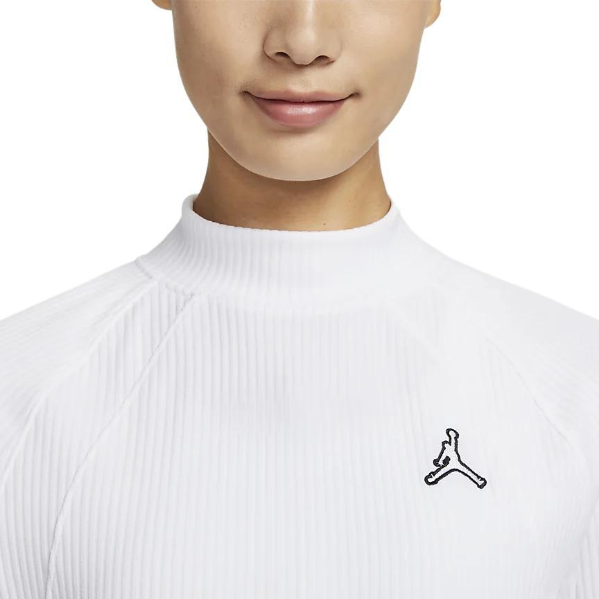 (WMNS) Air Jordan Flight Women's Ribbed Long-Sleeve Top 'White' DV1421-100