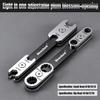 8-in-1 Multi-Function Universal Wrench Set, 360° Rotating Socket Wrench (6-19mm) for Auto & Motorcycle