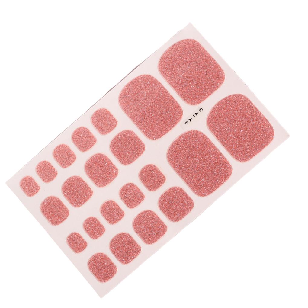 1 Set Color Street Nail Strips Toe Nails Files Glittery Self-Adhesive Waterproof Universal Salon Supplies DIY Manicure Kit