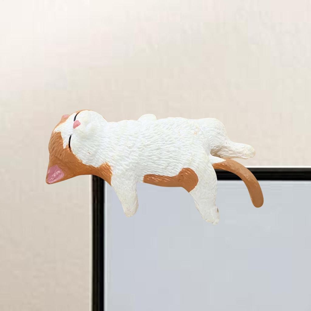Cute Cartoon Cat Decor PVC Home Decor for Computer Top Fish Tank Aquarium Edge Mini Cat Landscape Desk Ornaments