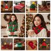 Thermal Yarn Christmas Hat Scarf Striped Pattern Knitted Holiday Scarf Xmas Beanie  Merry Couples