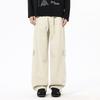 Overalls men's autumn new American retro trendy brand splicing loose wide-leg straight elastic waist casual pants