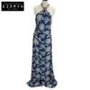 RalphLauren PURPLE LABEL 18 Blue Silk Floral Print Halter Neck Slit Dress Dress Not Written blueUsed
