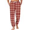 Men's Plaid Print Drawstring Jogger Pants with Pockets Sleepwear for Home