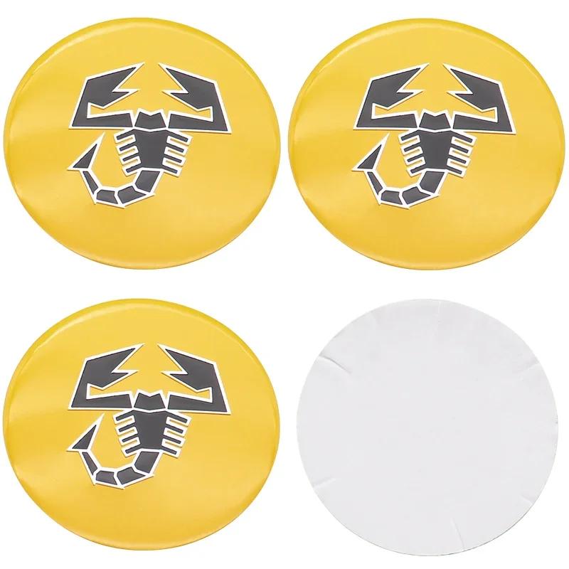 50mm 4 adet 3D yeni Abarth logosu araba amblemi Jant Merkezi JCYRU Göbek oto Jant modifikasyonu toz geçirmez rozet kapakları çıkartma stil aksesuarları T5-