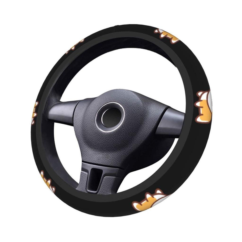 Steering Wheel Cover, Cute Shiba Inu Dog Pattern, Anime, Mini Car, O Type, Normal
