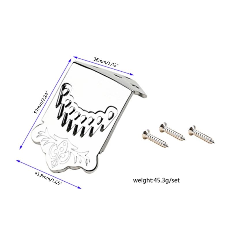 Not Easy To Damage Alloy Mandolin Tailpiece Musical Instrument Replacement with Mounting Screws for 8 String Mandolins