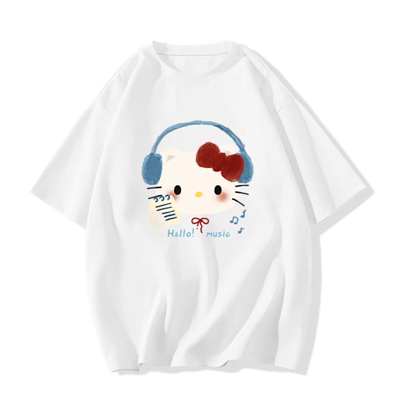 Women's Black Pure Cotton Loose-Fit Short-Sleeve T-Shirt - High Street Trend, Summer 2026, Plus Size 300 Jin