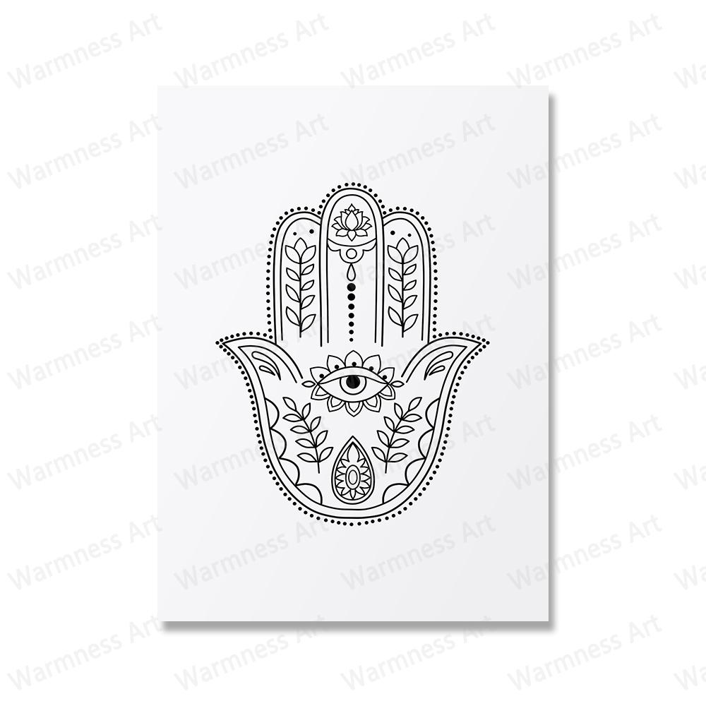 

Медитирующий Будда Лотос Хамса Йога линия холст картина плакат дзен линия настенные художественные принты картины в стиле бохо для гостиной домашний декор 30x40cm No Framed жёлтый