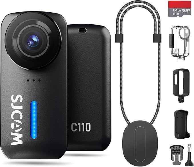

SJCAM C110 Pocket Body Camera 4K 200 Minutes Image Stabilization Action Camera FOV Waterproof 30M Wearable Camera POV 8x Zoom For Motorcycle and Video