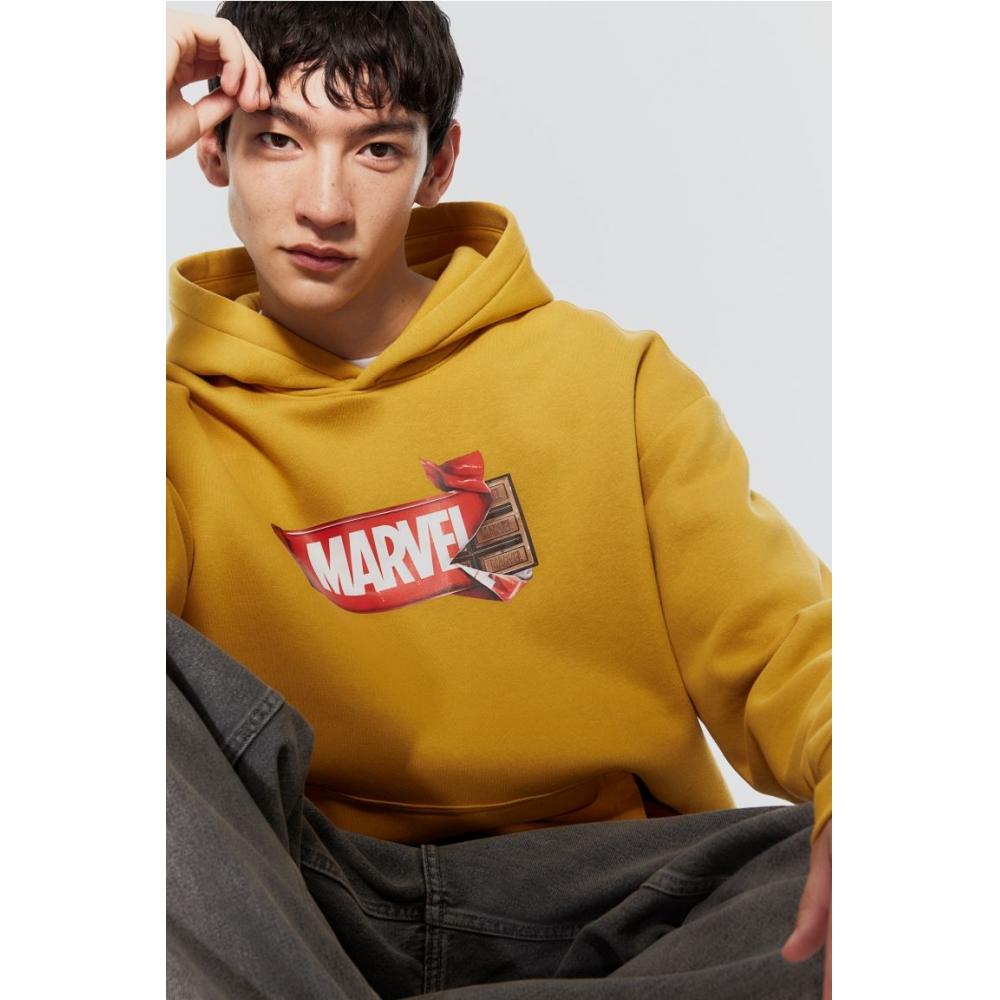 

HM Толстовка свободного покроя Горчично-желтый Комиксы Marvel