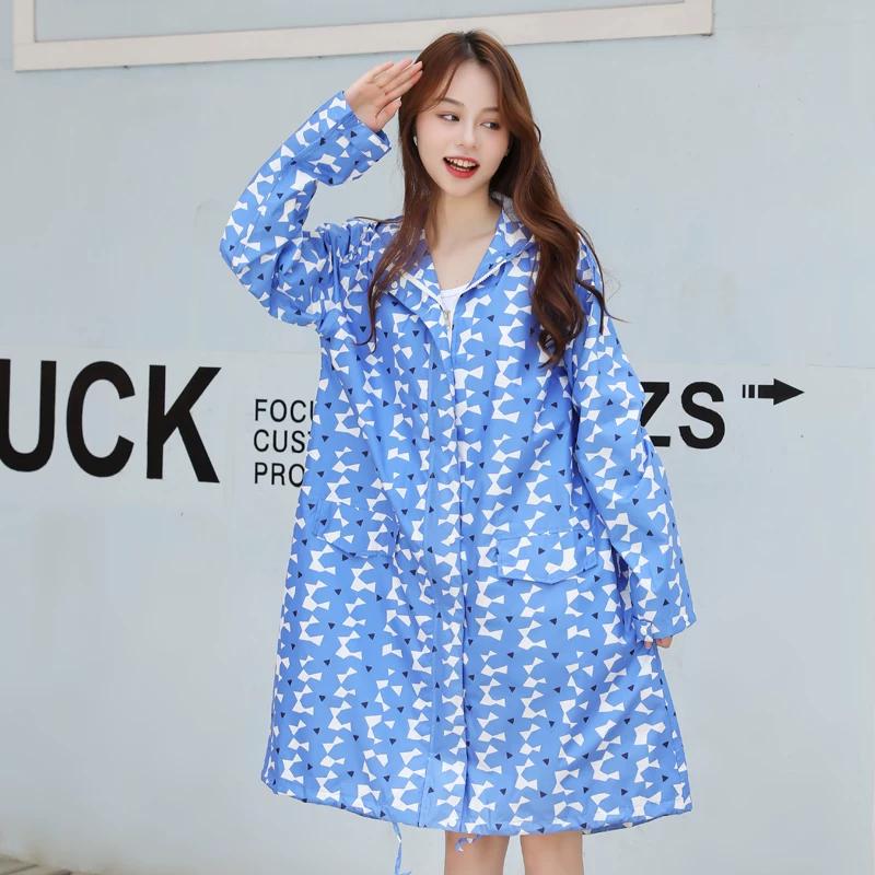 Rainproof Raincoat for Women, Breathable Long Style, Fashionable Hiking Waterproof Poncho for Adults, Can Be Worn Outside, Thin Quick-Dry Model for