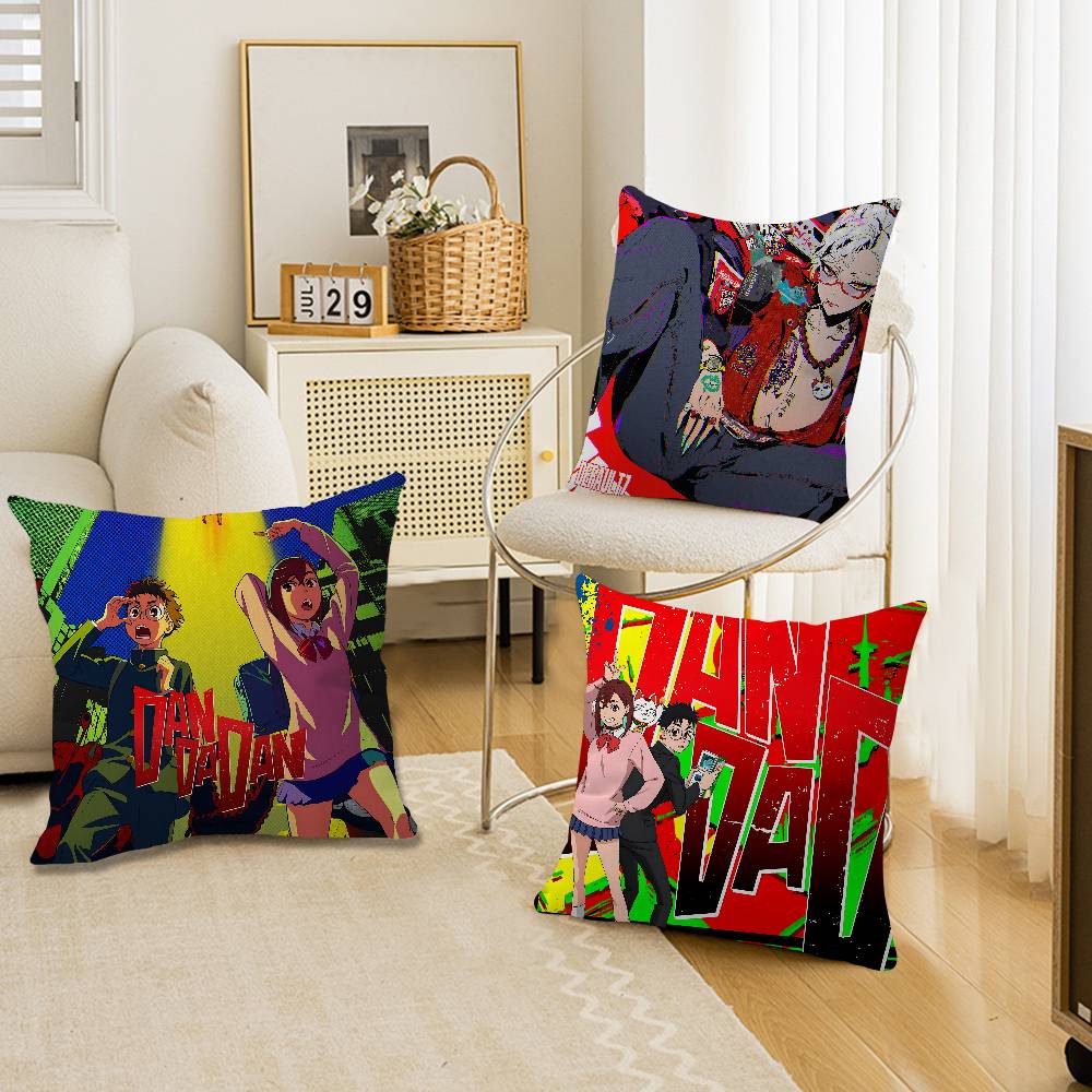 Anime Dandadan Cushion Cover Polyester Sofa Cushions Decorative Throw Pillows Home Decoration Pillowcover