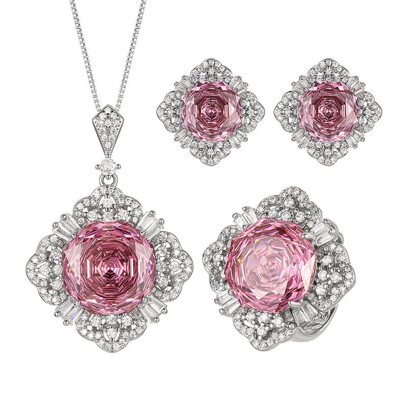 Jewelry Copper Bottom Gold-Plated Simulation Millennium Dry Rose Temperament Set Main Stone 16-10M