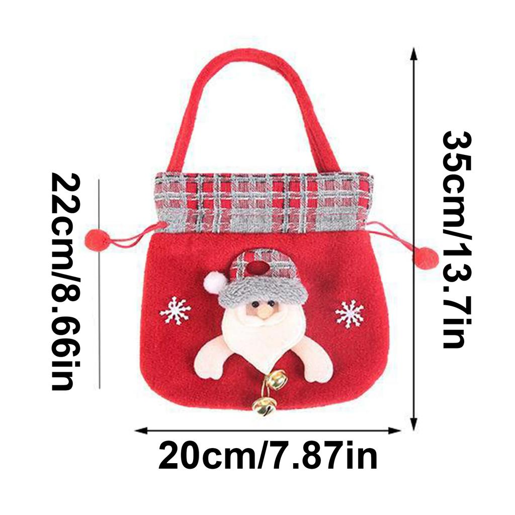 Sacs Cadeaux de Noël Pour Enfants Emballage de Fêtes Portable Grande Capacité Réutilisable Motif Bonhomme de Neige Cerf Père Noël DIY Avec Cordon de Serrage