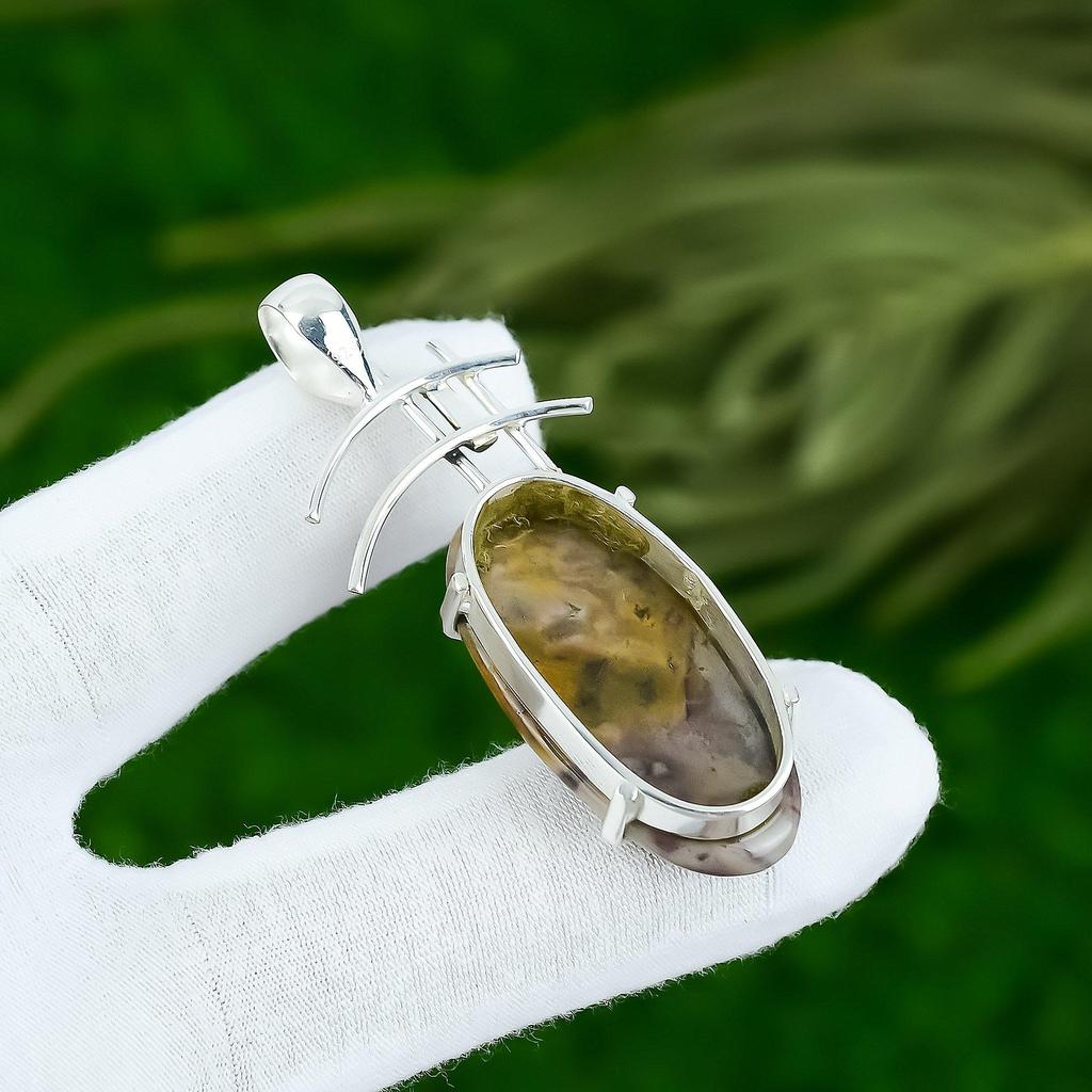 Sterling Silver Natural Polychrome Jasper Sister Anniversary New Pendant Jewelry