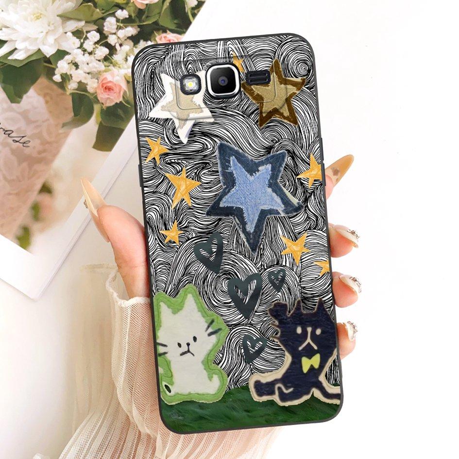 For Samsung Galaxy J2 Prime Case Cute Cartoon Cat Shockproof Silicone Soft Cover For Samsung J5 Prime On5 2016 G570 G570F Fundas