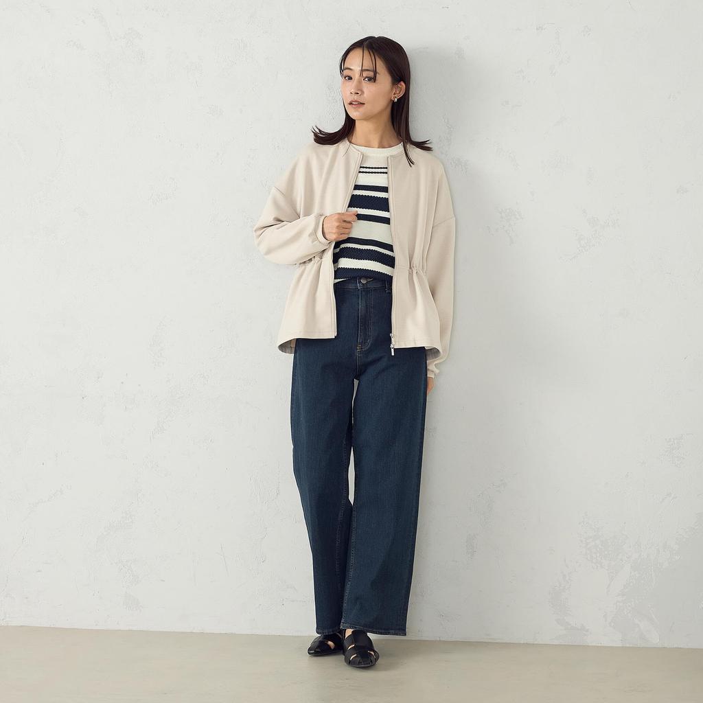 Comme Ca Ism Peplum Volume Sleeve Blouson M Greige 12-21BK02-205