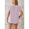 Frühling Sommer Neue Damen Locker Bluse Europäischer & Amerikanischer Stil V-Ausschnitt Metallisches Gewebe Blütenblatt Ärmel Lässiges Oberteil