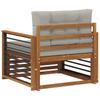 Outdoor Sofa Solid Acacia Wood and Polyester